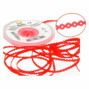 6005251 ELASTICO CORRENTE MEDIO VERMELHO CRISTAL 1,5M MORELLI